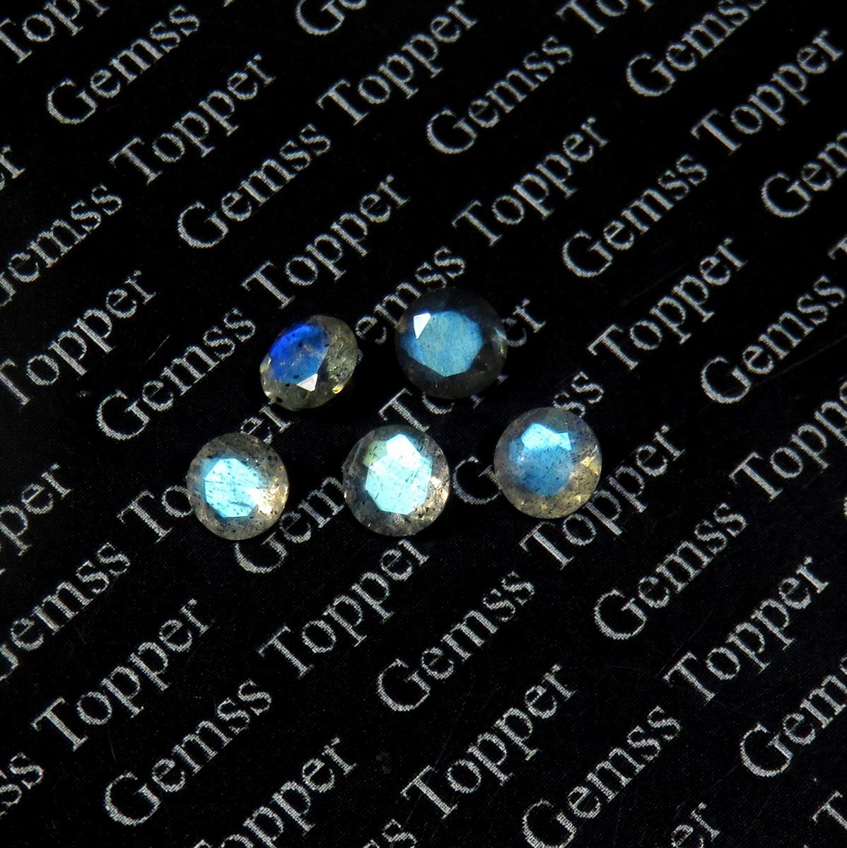 Labradorite 10x10 mm Round Faceted